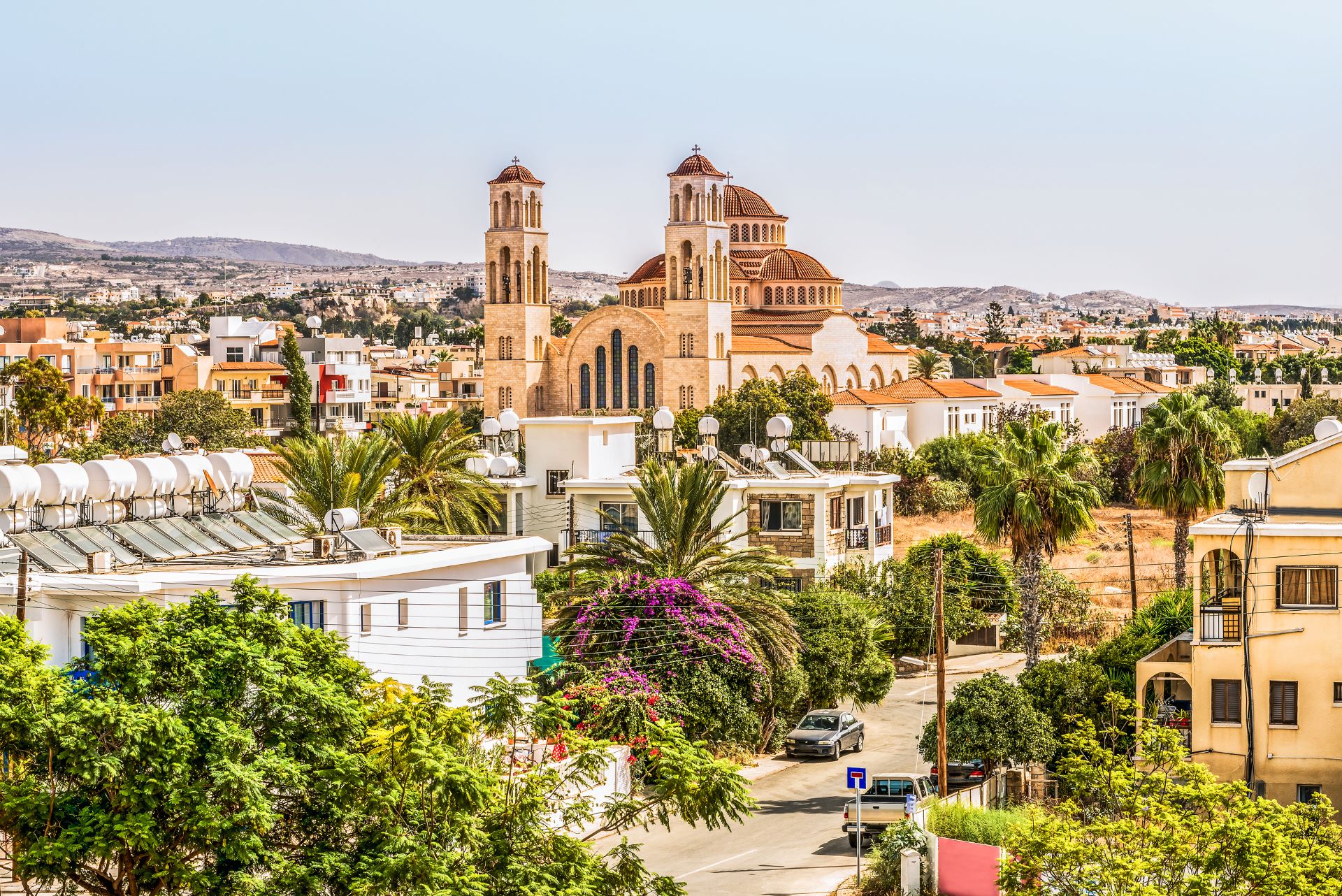 The town pictured from above, home to the many things to do in Paphos.